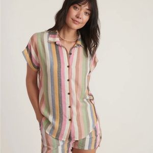 NWT Marine Layer Dana stripe short & shirt set XS